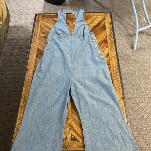 Super cute Free People “Dance All Night” flared open back jumpsuit - Picture 5 of 7